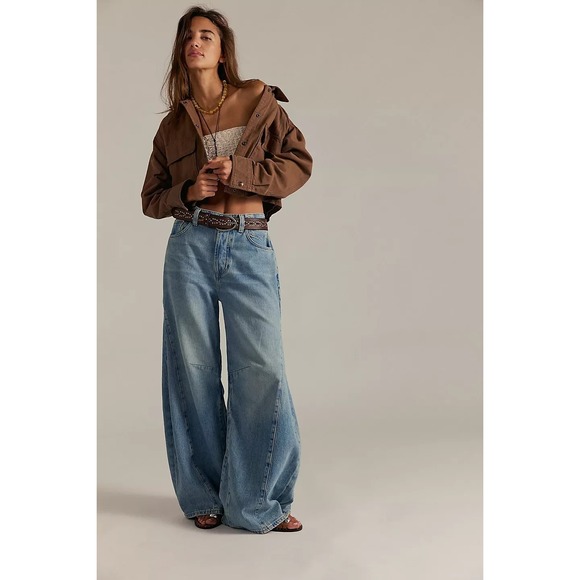 We The Free Denim - FP We The Free Eden Jean Women's 26 Fast Forward Slouchy Wide Leg High-Rise Boho